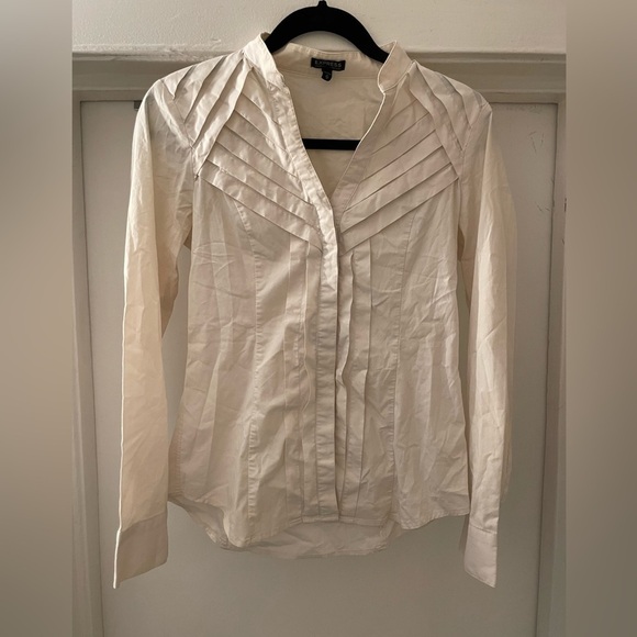 Express Cream button down long sleeve shirt size XS - Picture 2 of 8